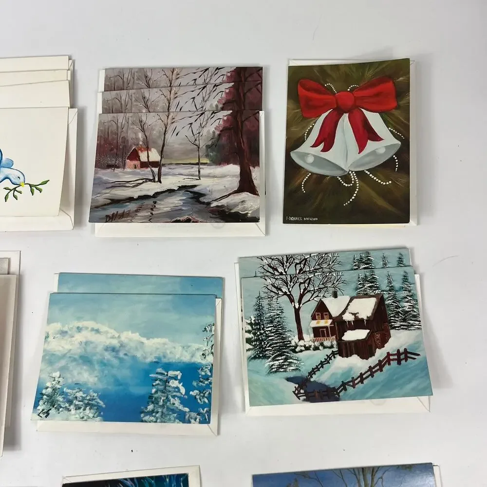 26 Blank Vintage Holiday Greeting Cards Assorted Designs 5.5